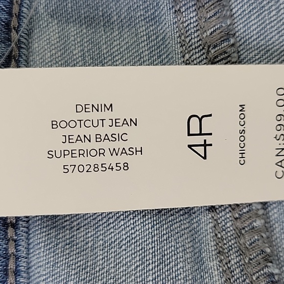 Chico's Denim Bootcut Jeans NWT SZ 4R/20R - Picture 9 of 13